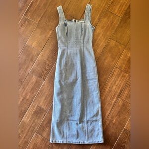 Abercrombie & Fitch Light Blue Denim Midi Dress
